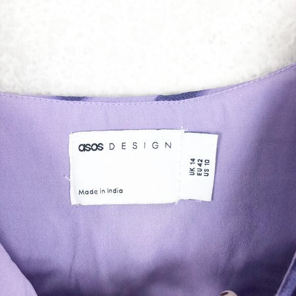 NWT ASOS Design Keyhole Purple Butterfly Print Mini Dress Size 10 Buttons Y2K - Picture 5 of 12